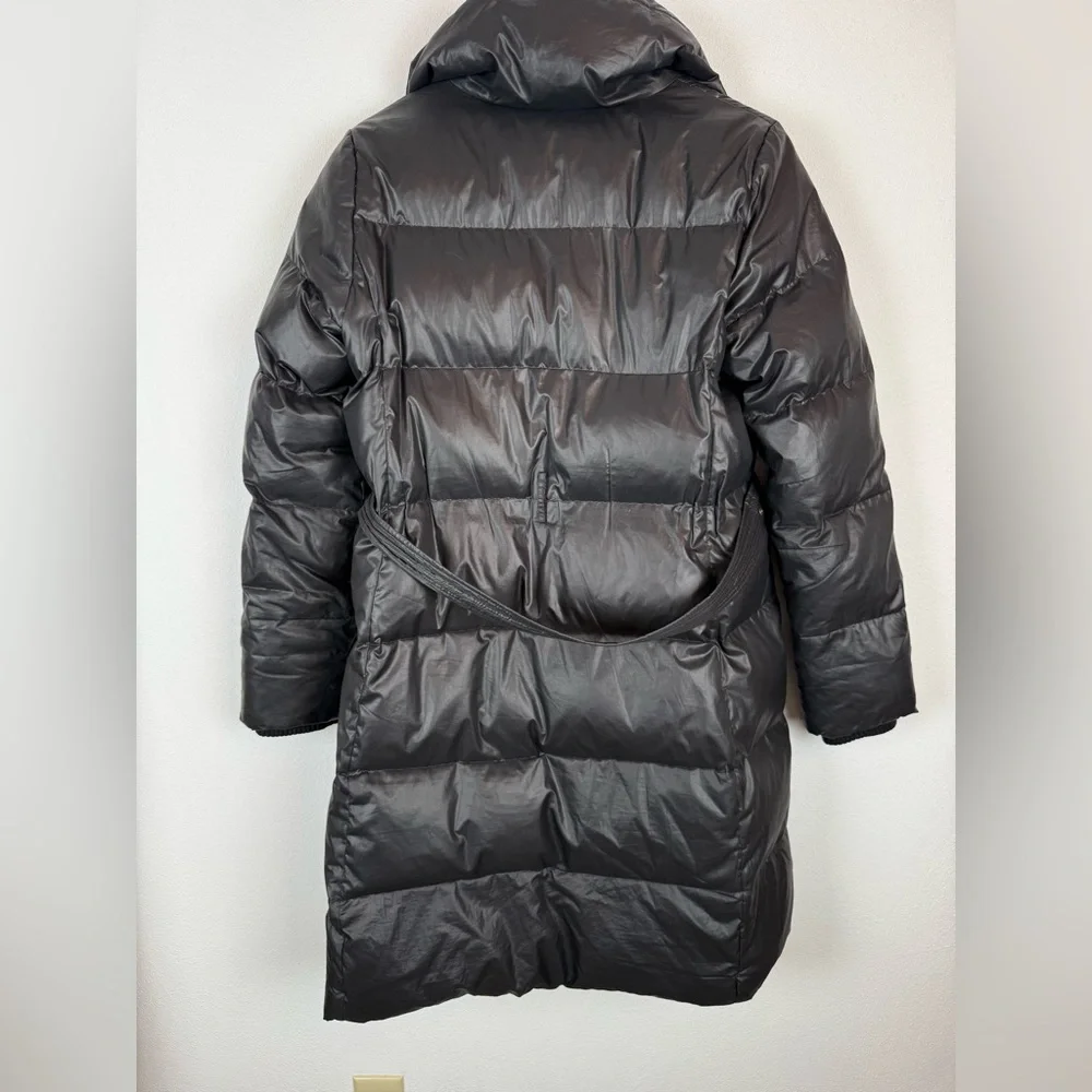 Theory Karidah Landing Black Puffer Down Belted Jacket Large